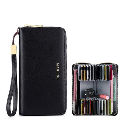 Unisex rfid wallet with long accordion design