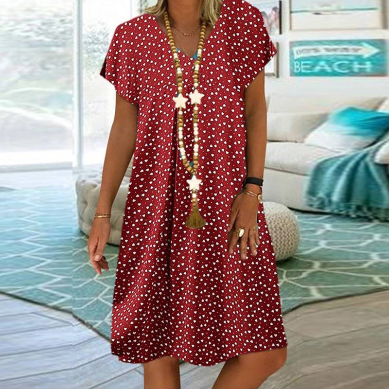 V-neck polka dot dress - stylish and feminine