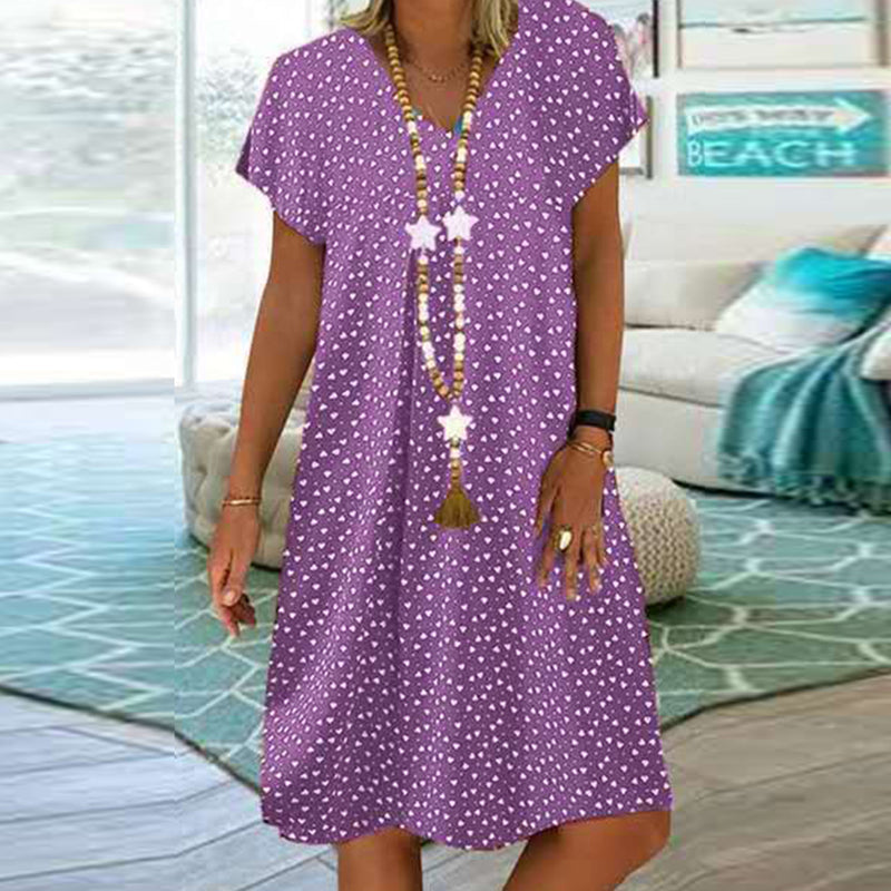 V-neck polka dot dress - stylish and feminine