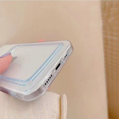 Transparent protective cover with card pocket